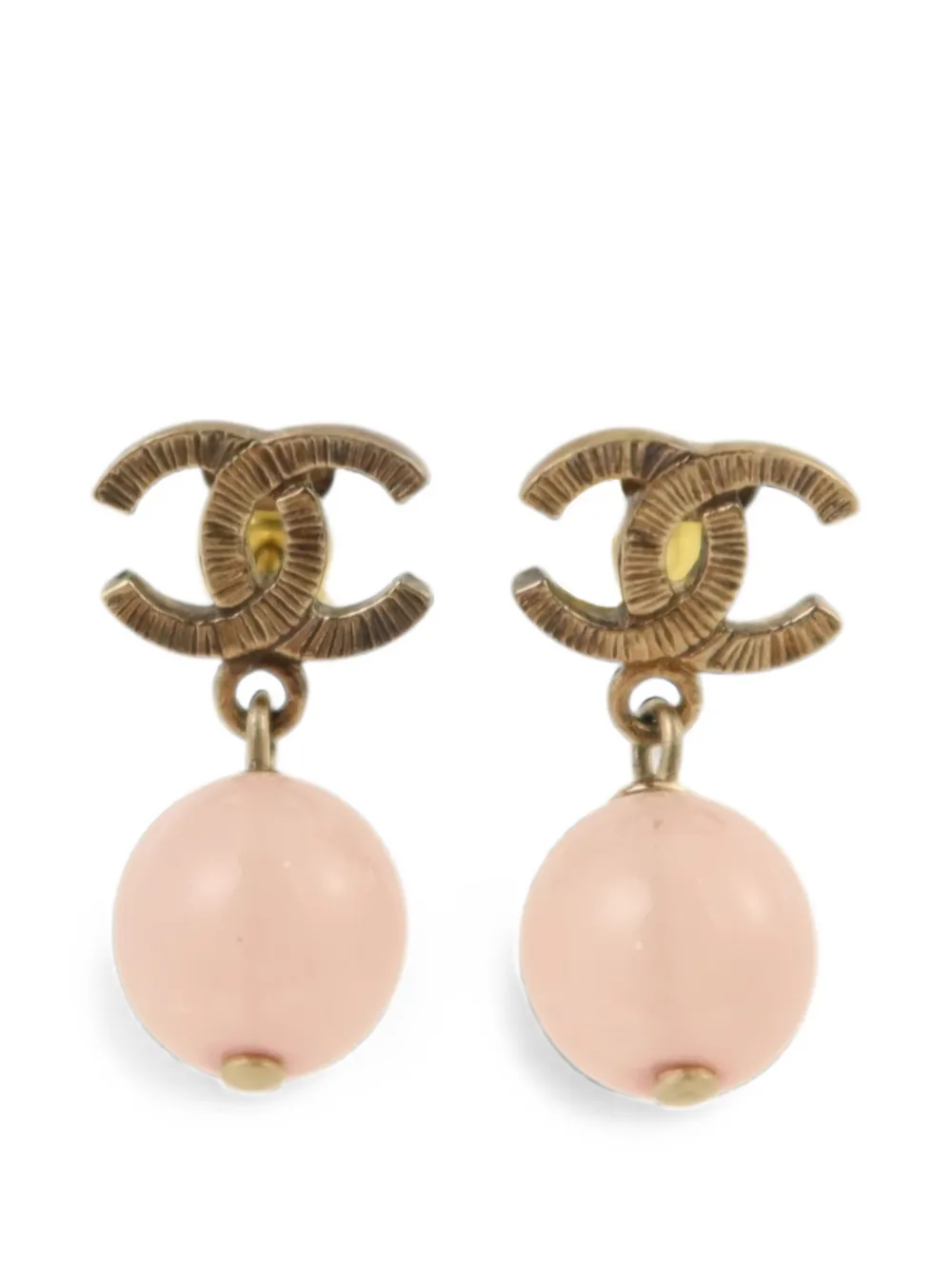 CHANEL Pre-Owned CC drop earrings - Oro
