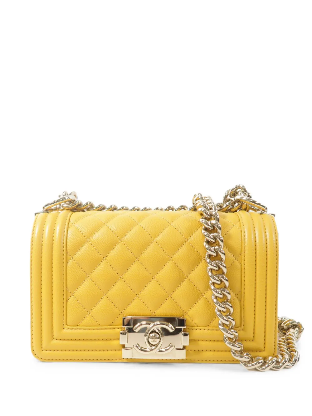 CHANEL Pre-Owned 20 Boy quilted shoulder bag - Giallo