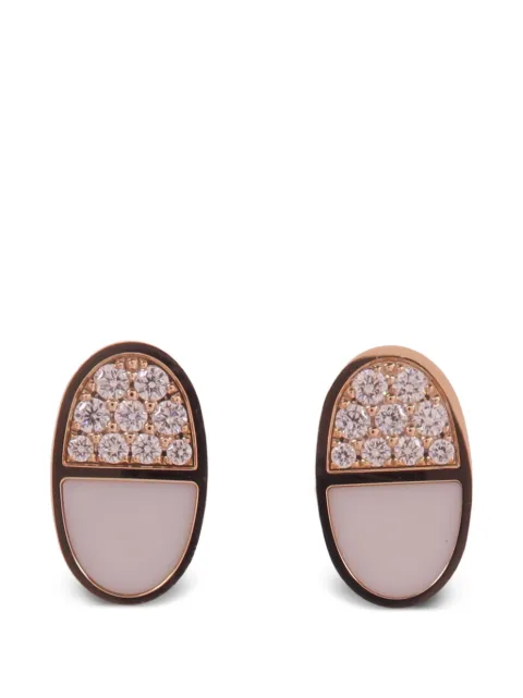 Hermès Pre-Owned Chaine d'Ancre Verso diamond and ceramic earrings