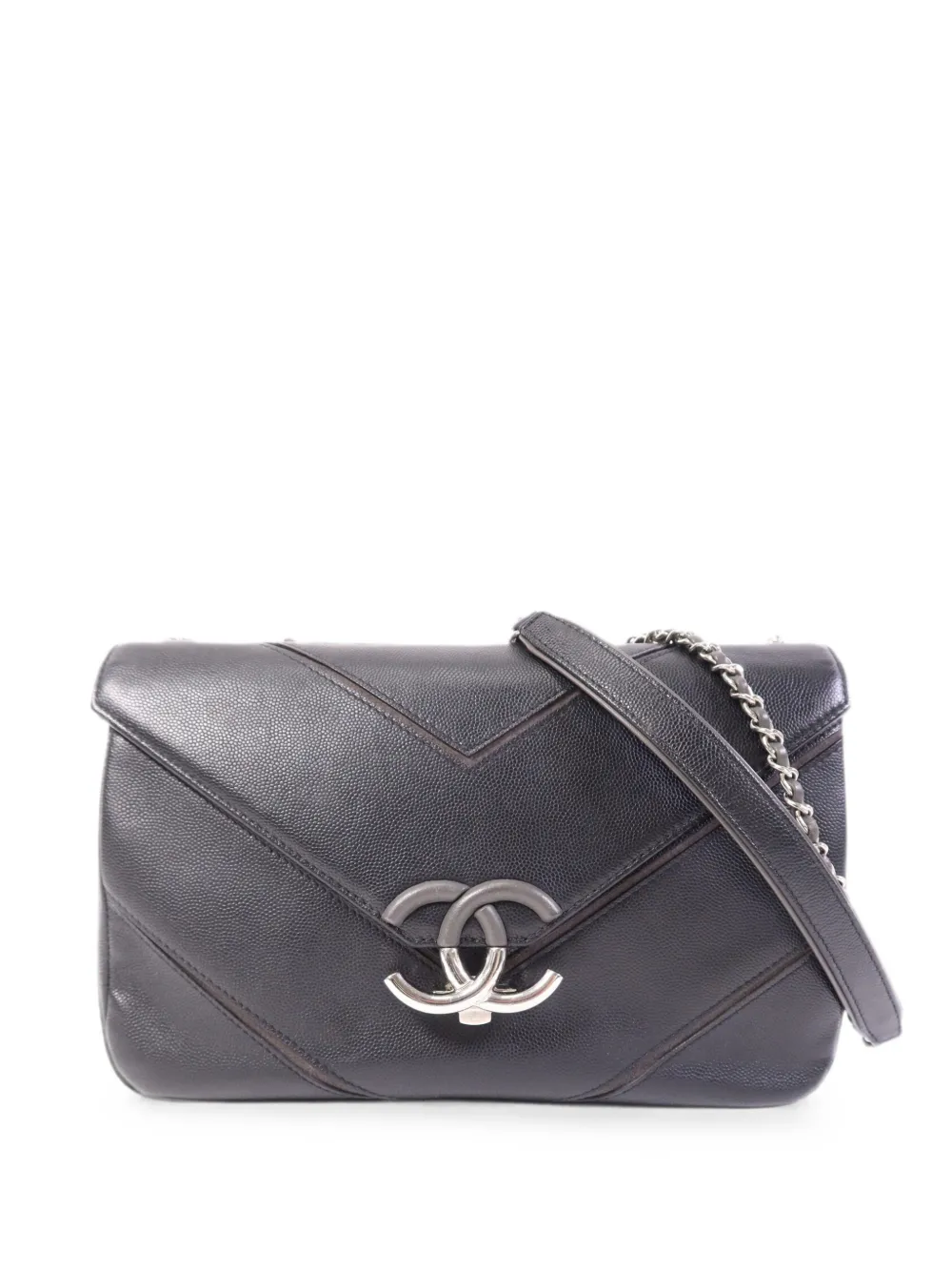 CHANEL Pre-Owned CC chevron-stitched shoulder bag - Black