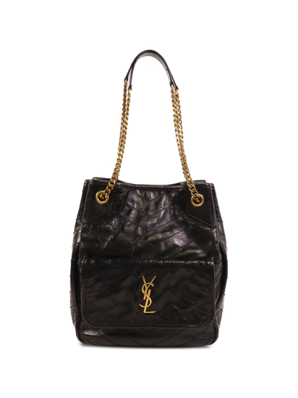 Saint Laurent Pre-Owned Kleine Niki Beuteltasche - Schwarz