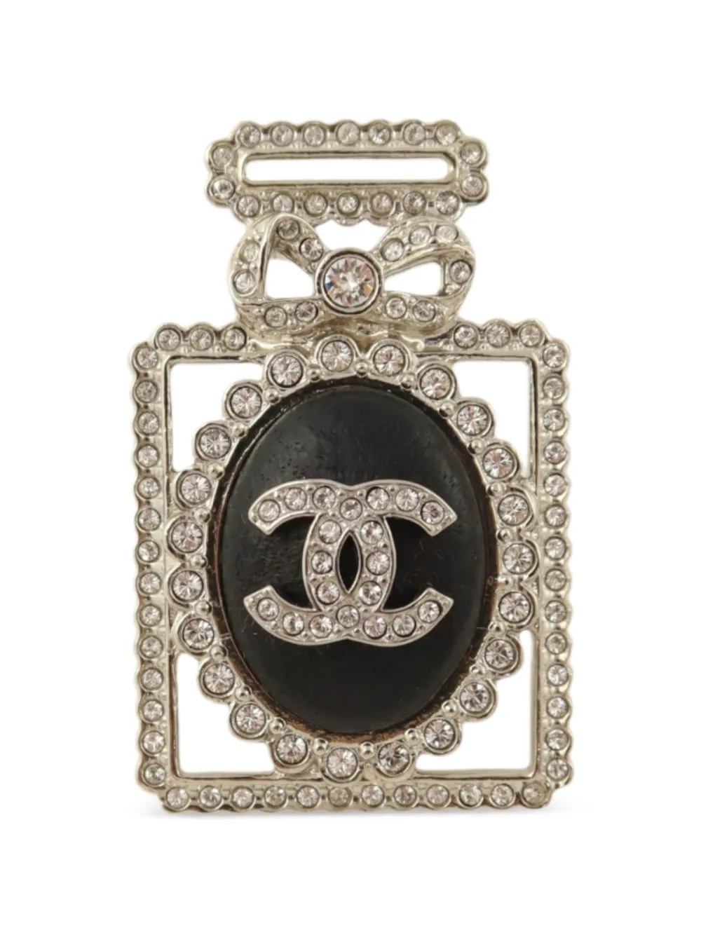 CHANEL Pre-Owned CC perfume-bottle brooch - Silver