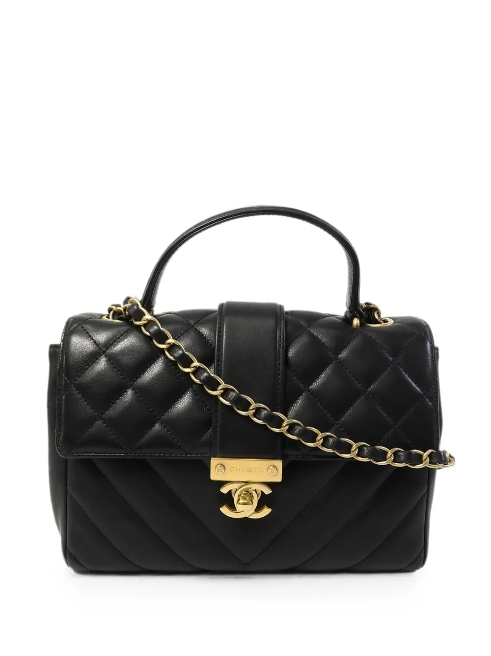 CHANEL Pre-Owned CC turn-lock flap tote bag - Black