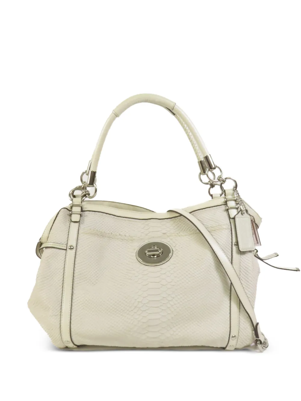 Coach Vintage Borsa a spalla con effetto pelle di serpente - Toni neutri