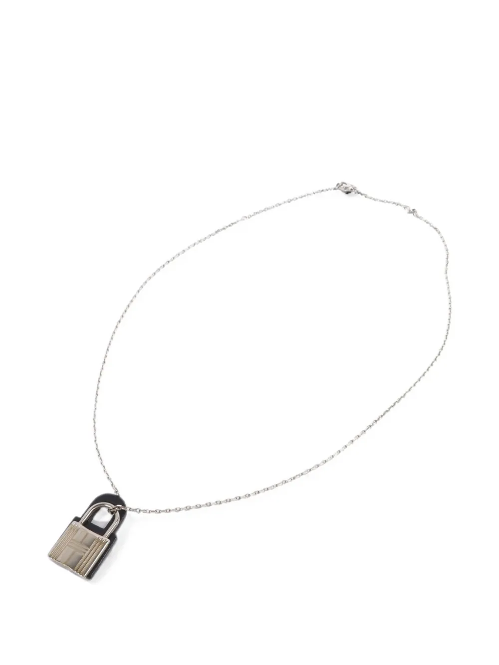 Hermès Pre-Owned O'Kelly leather-pendant necklace - Argento