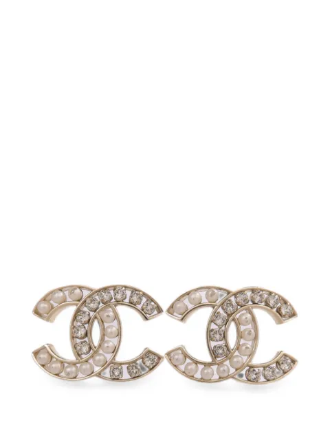 CHANEL Pre-Owned CC faux-pearl earrings