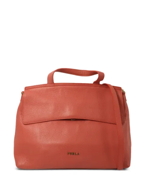 Furla logo-detail two-way leather tote bag