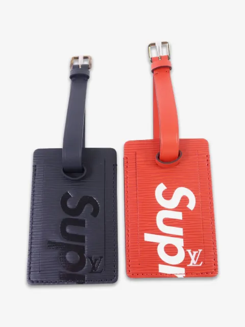 Louis Vuitton Pre-Owned etiquetas de equipaje de piel Epi en colaboración con Supreme