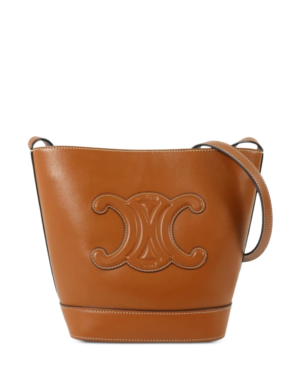Celine Pre-Owned Triomphe Cuir bucket bag - Brown