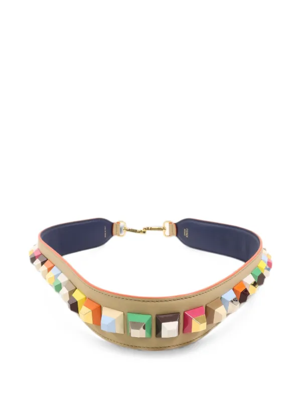 Fendi Pre-owned Strap You Studded Shoulder Strap in Neutrals