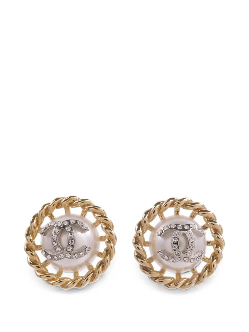 CHANEL Pre-Owned CC faux-pearl earrings - Gold