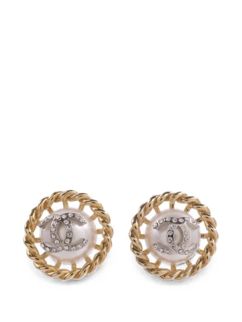 CHANEL Pre-Owned CC faux-pearl earrings