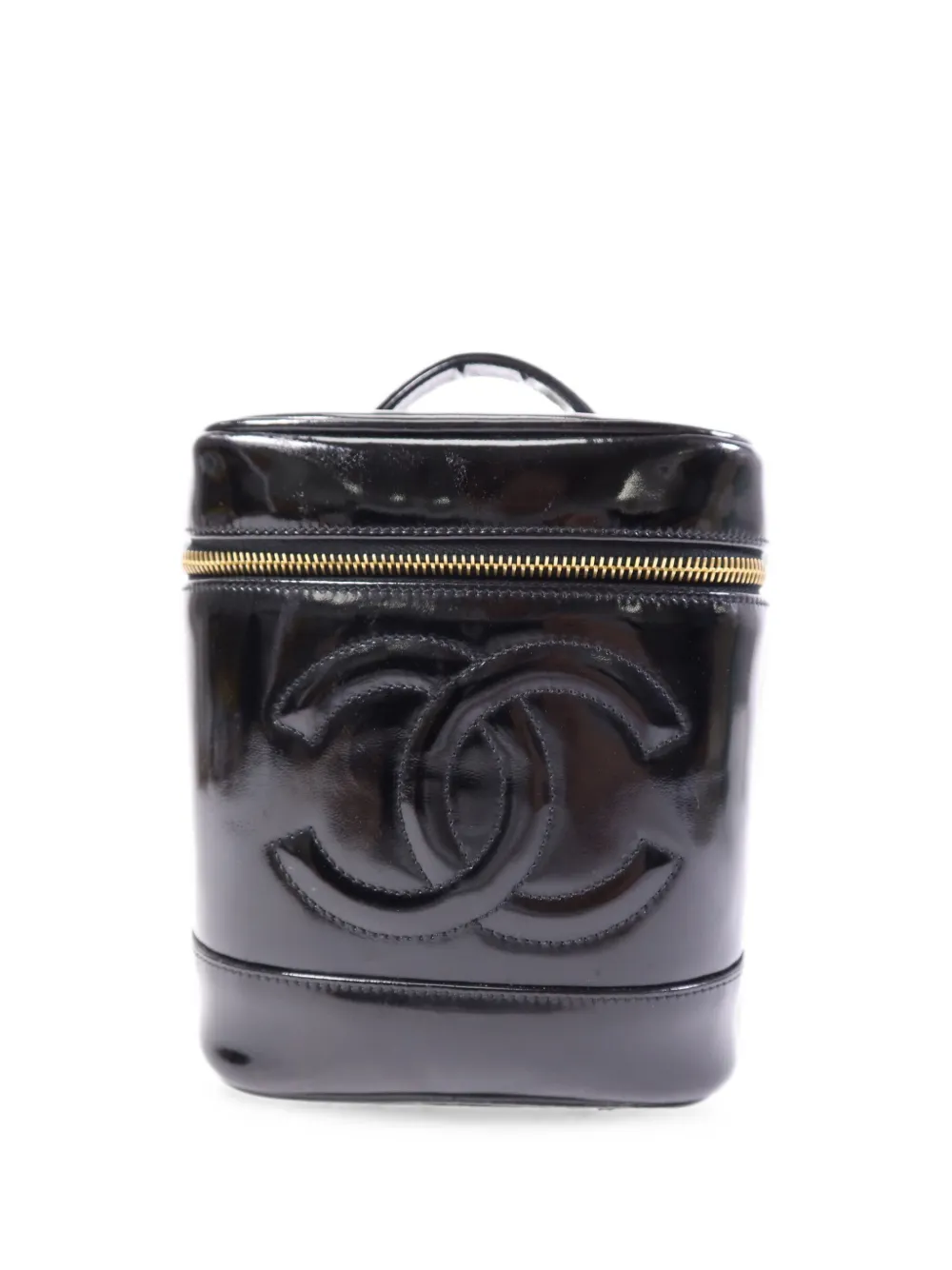 CHANEL Pre-Owned CC patent vanity case - Black