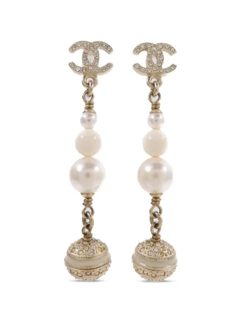 CHANEL Pre-Owned CC drop earrings