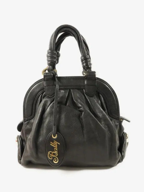 Bally Vintage ruched leather handbag