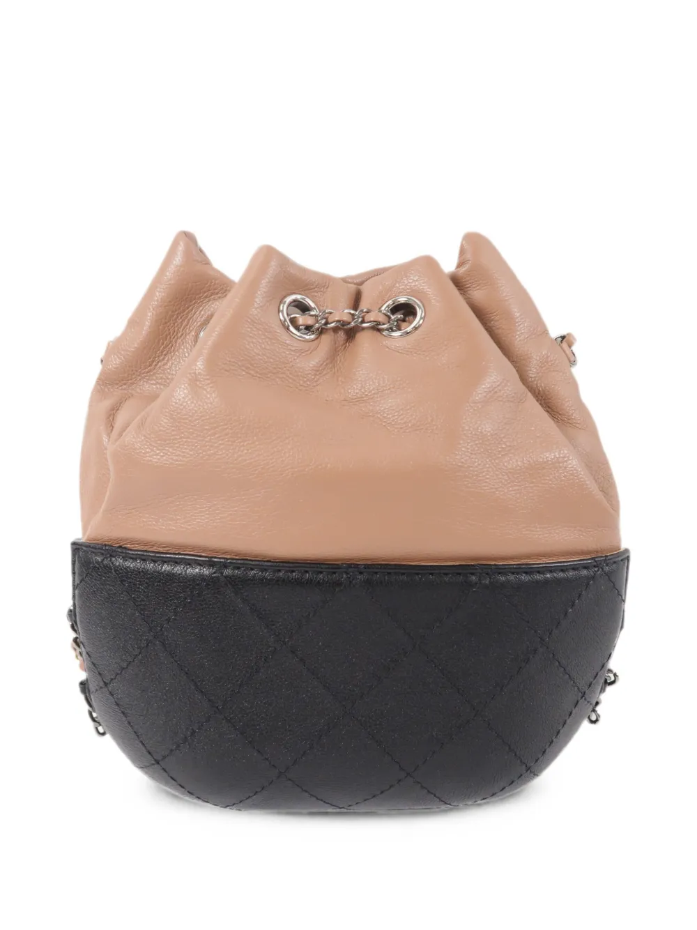 CHANEL Pre-Owned Gabrielle gewatteerde bucket-tas Beige