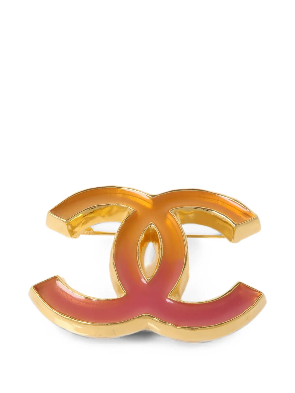 Pre-owned Chanel Cc-logo Brooch In Gold