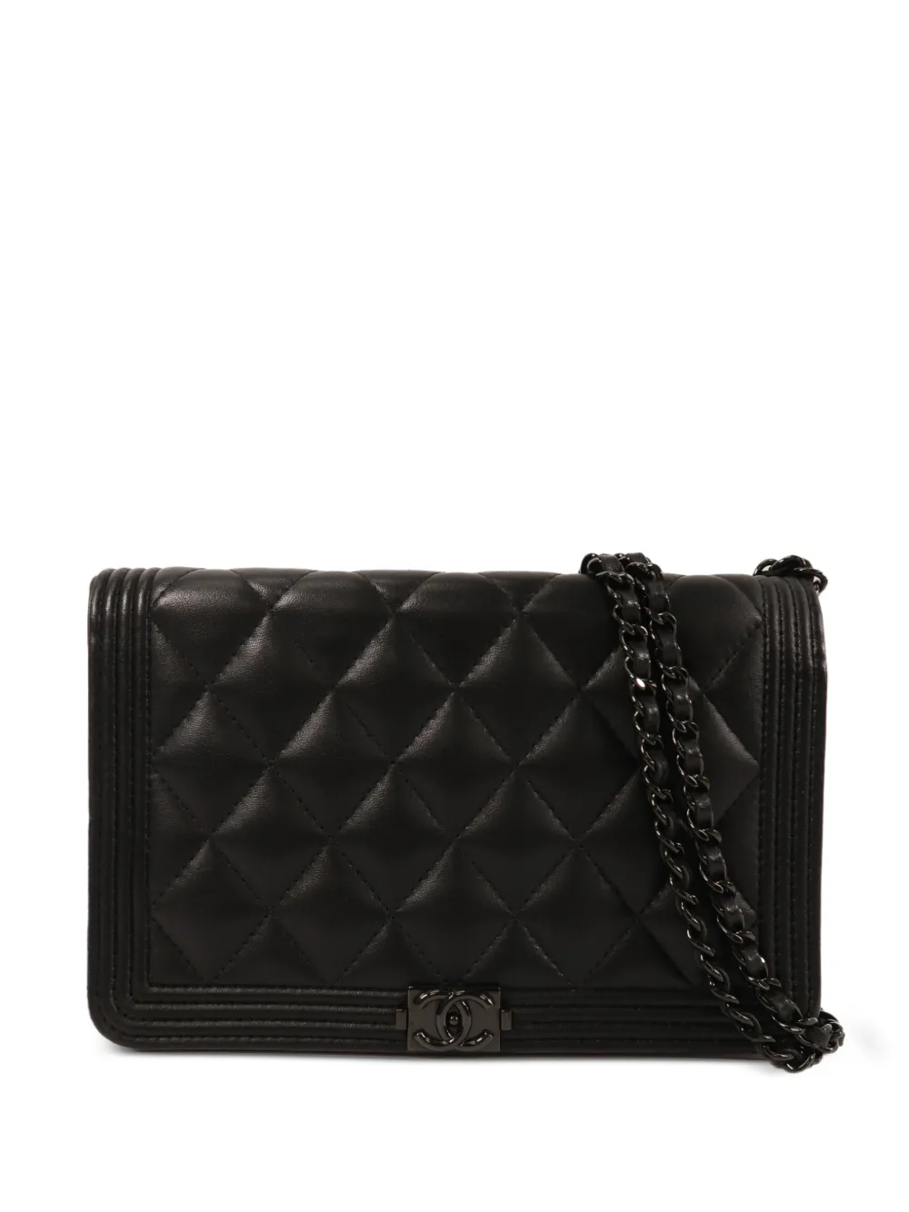 CHANEL Pre-Owned Boy CC diamond-quilted shoulder bag - Black