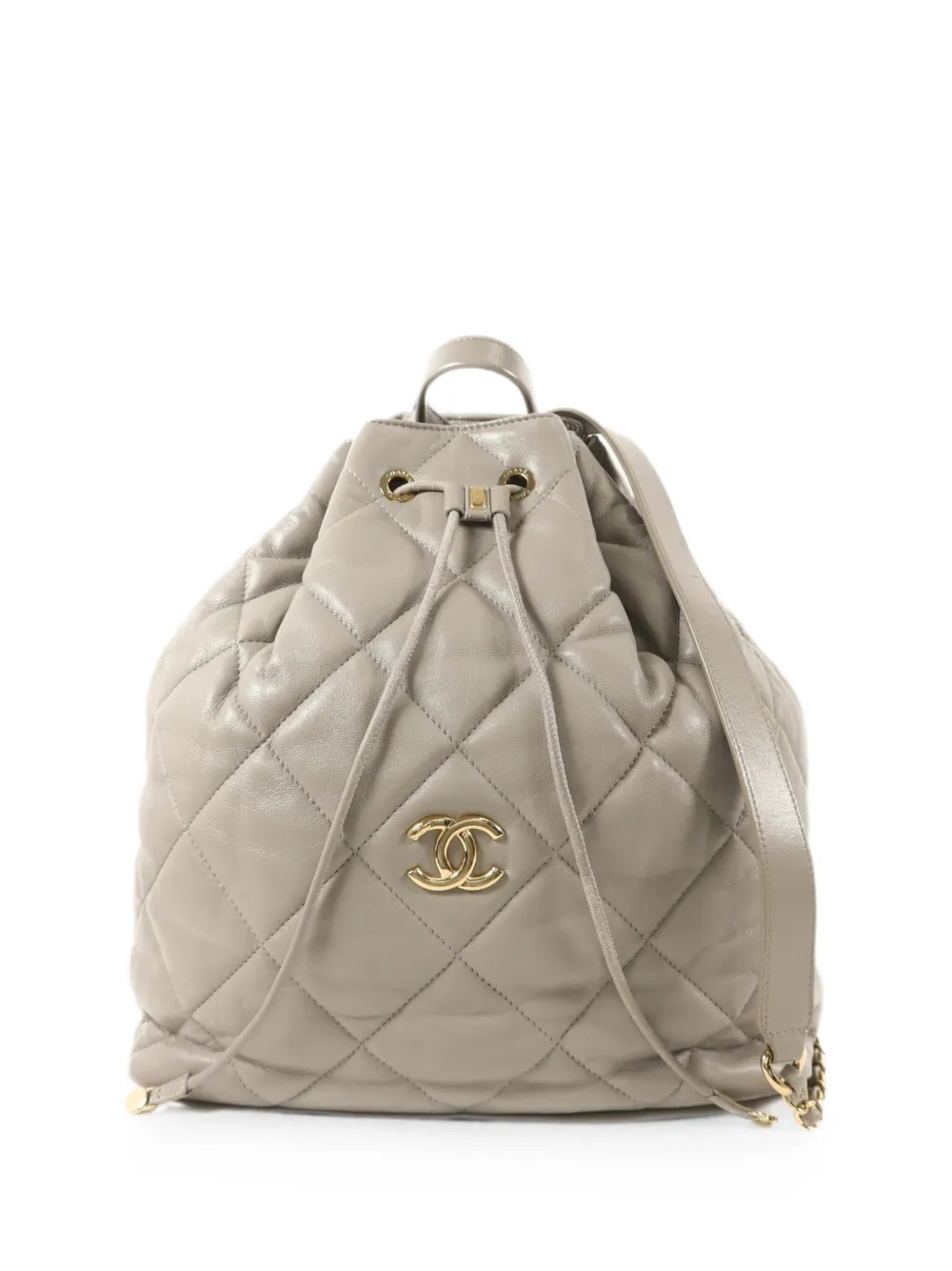CHANEL Pre-Owned CC diamond-quilted backpack - Grey