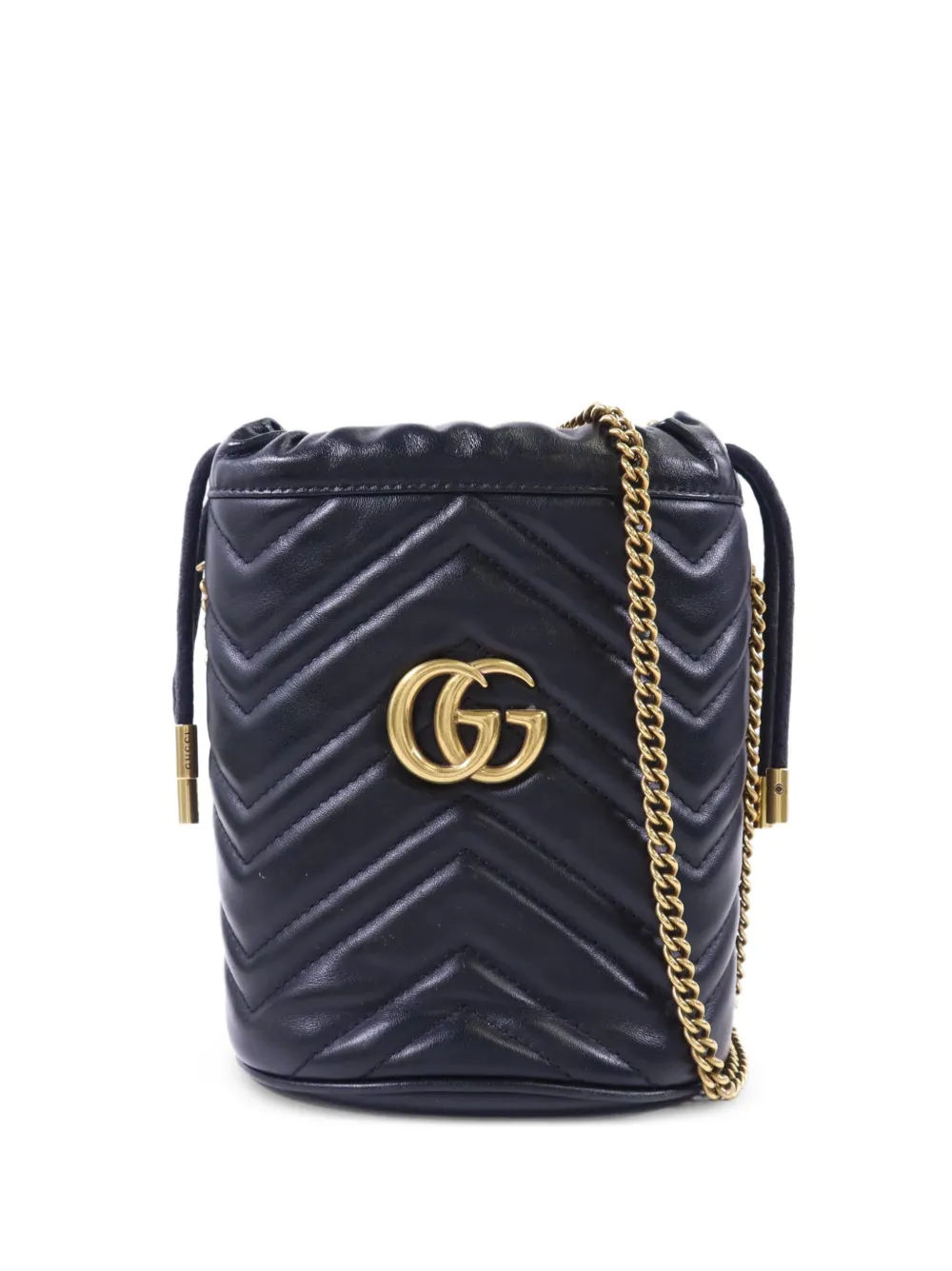 Gucci Pre-Owned Borsa a secchiello Marmont in pelle - Nero