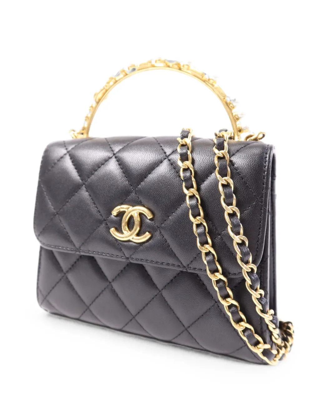 CHANEL Pre-Owned mini CC GHW Flap quilted tote bag - Black