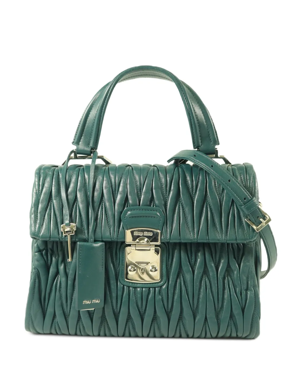 Miu Miu Pre-Owned Borsa a spalla matelassé - Verde
