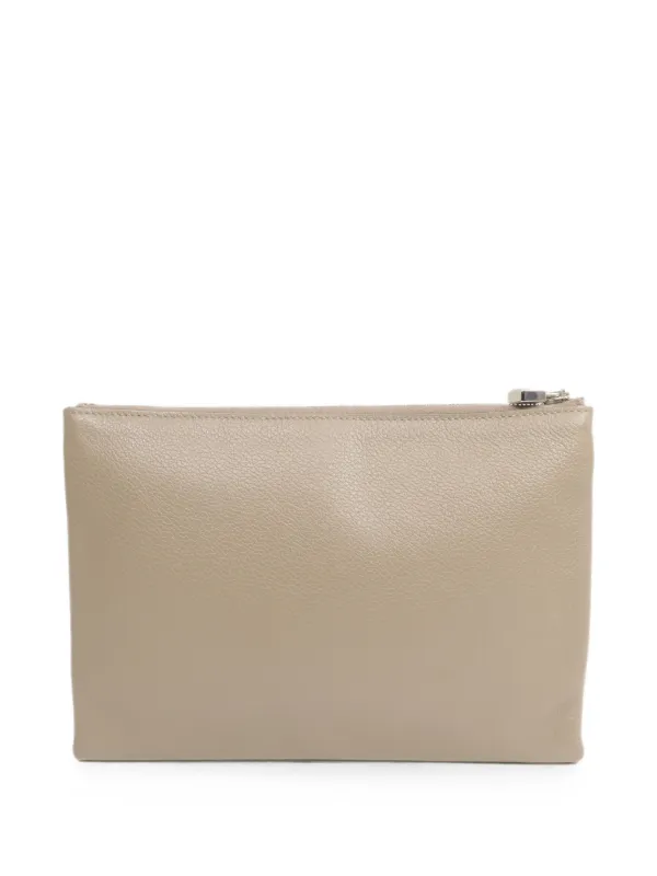 Hermès Pre-owned Atout 20 Evercolor Leather Clutch Bag in Neutrals