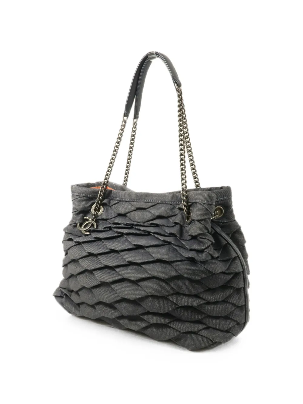 CHANEL Pre-Owned CC shopper met ruches Blauw