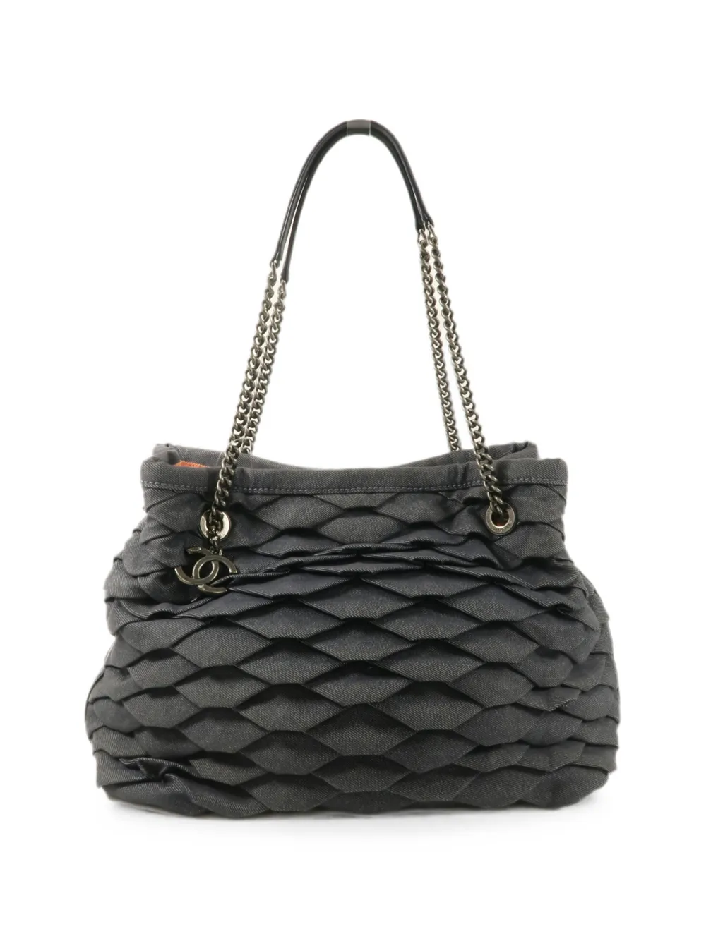 CHANEL Pre-Owned CC shopper met ruches Blauw