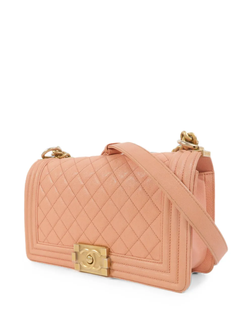 CHANEL Pre-Owned 25 Boy gewatteerde schoudertas Roze
