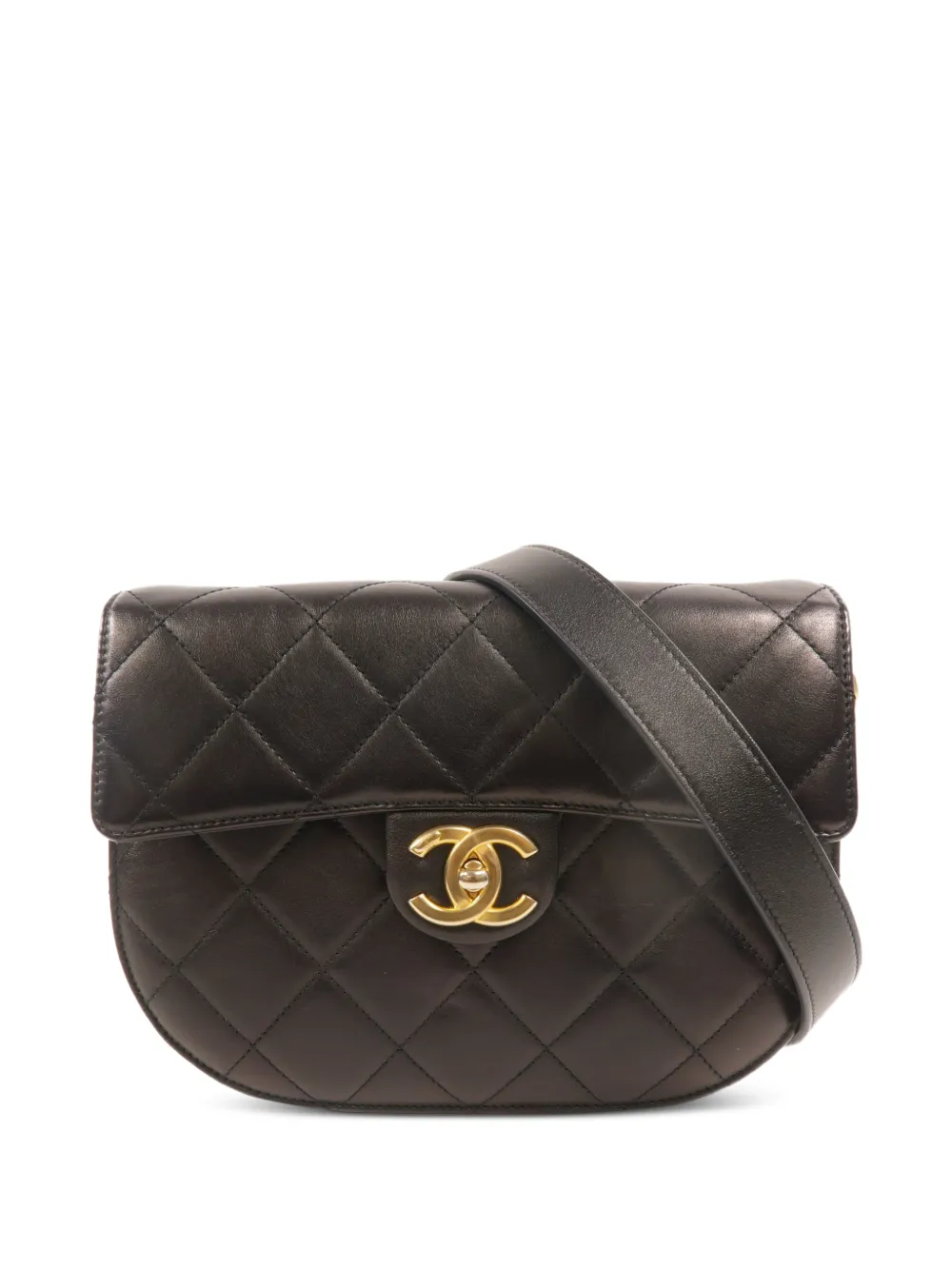 CHANEL Pre-Owned CC turn-lock quilted shoulder bag - Black