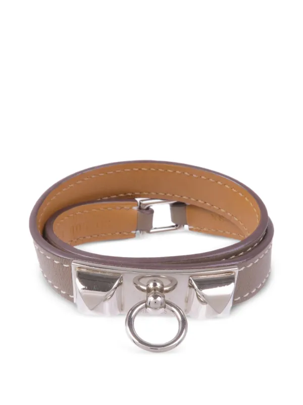 Hermès Pre-owned Rivale Double Tour Bracelet in Silver