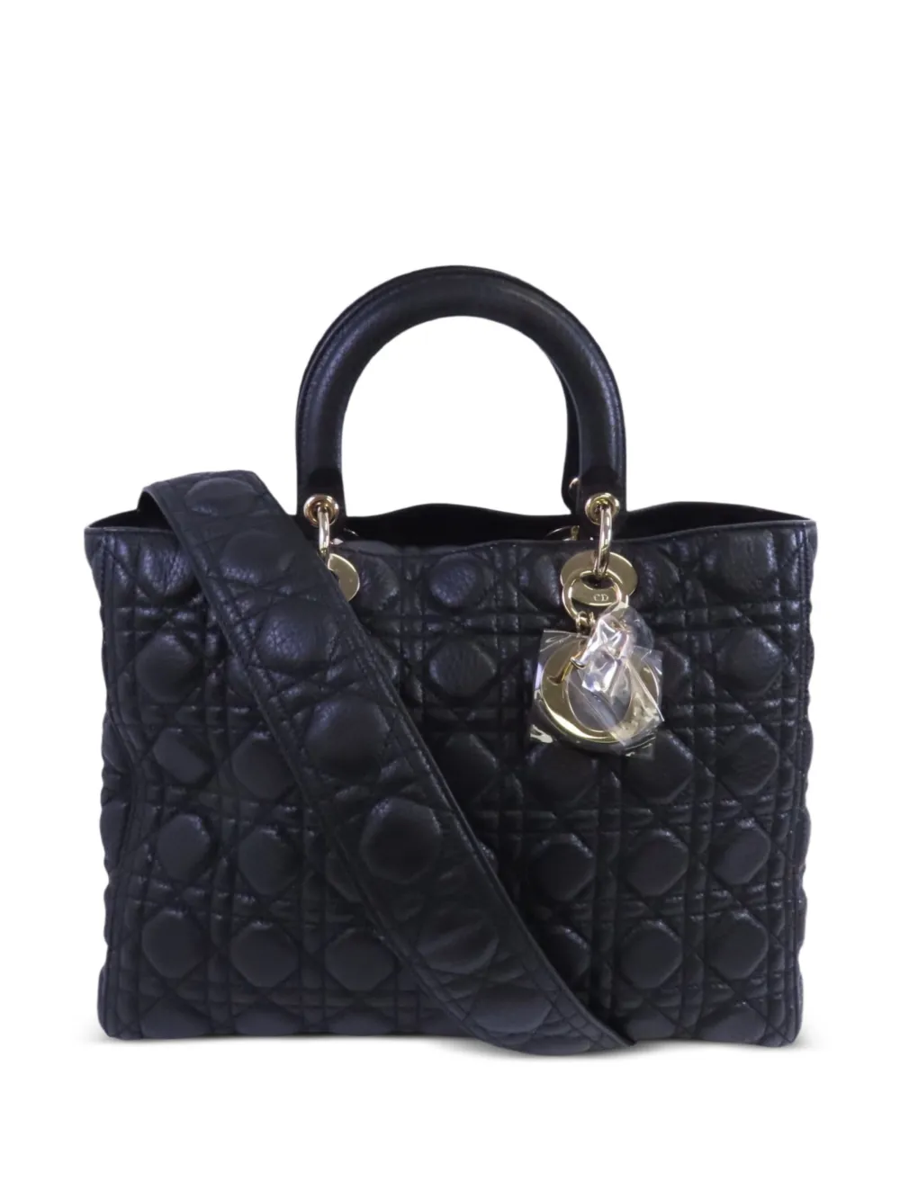 Christian Dior Pre-Owned large Lady Dior handbag - Black