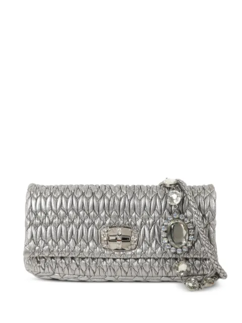 Miu Miu Pre-Owned crystal-embellishment clutch bag