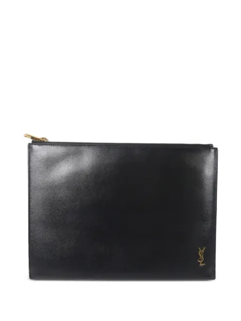 Saint Laurent Pre-Owned Clutch met logo-applicatie