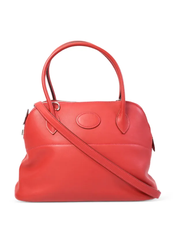 Hermès Pre-owned 27 Bolide Leather Shoulder Bag in Red