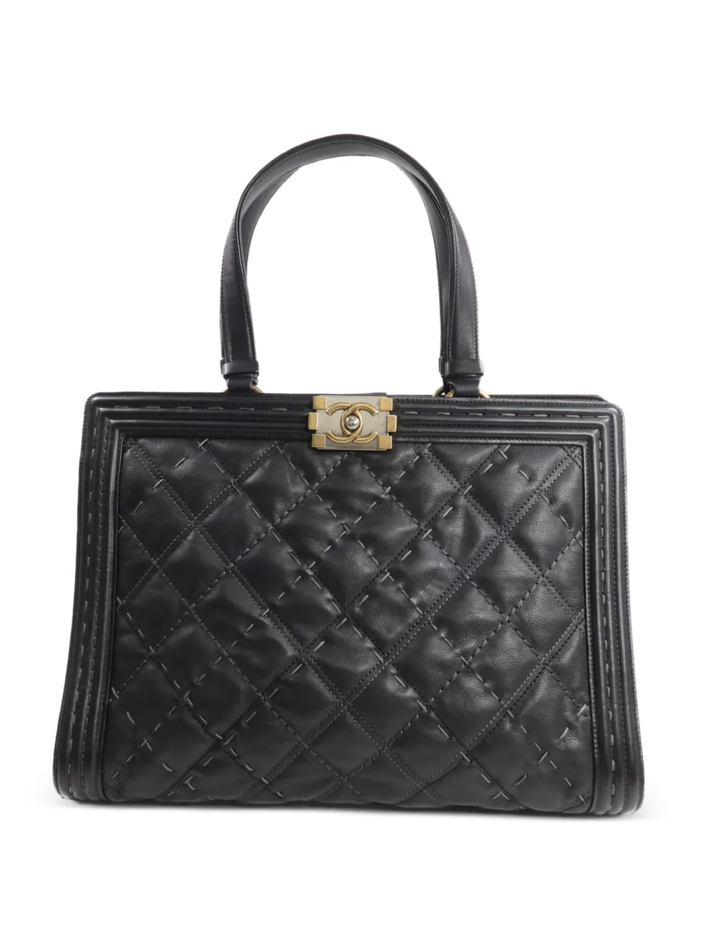 CHANEL Pre-Owned Boy quilted leather tote bag - Black