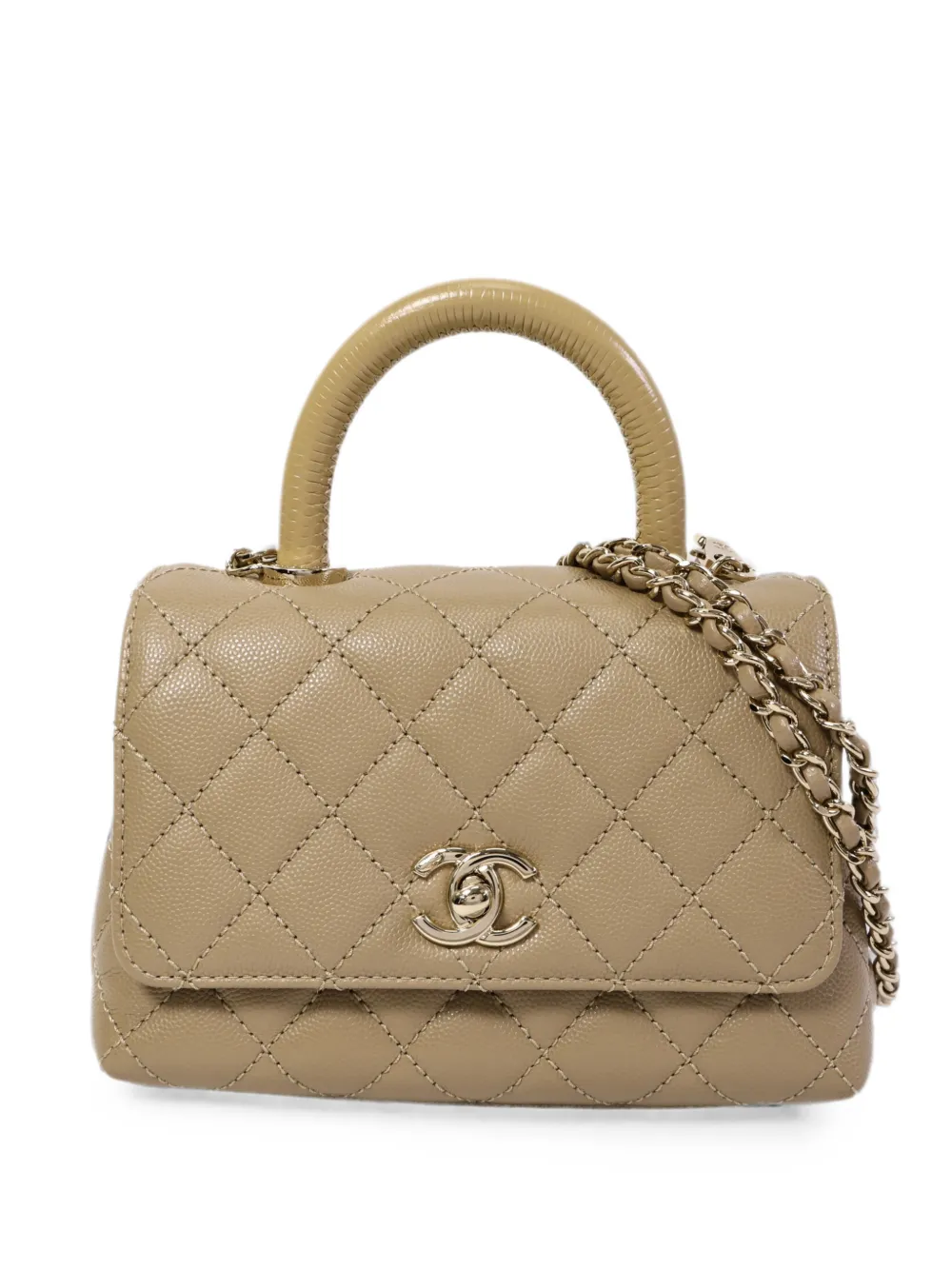 CHANEL Pre-Owned mini leather shoulder bag - Neutrals