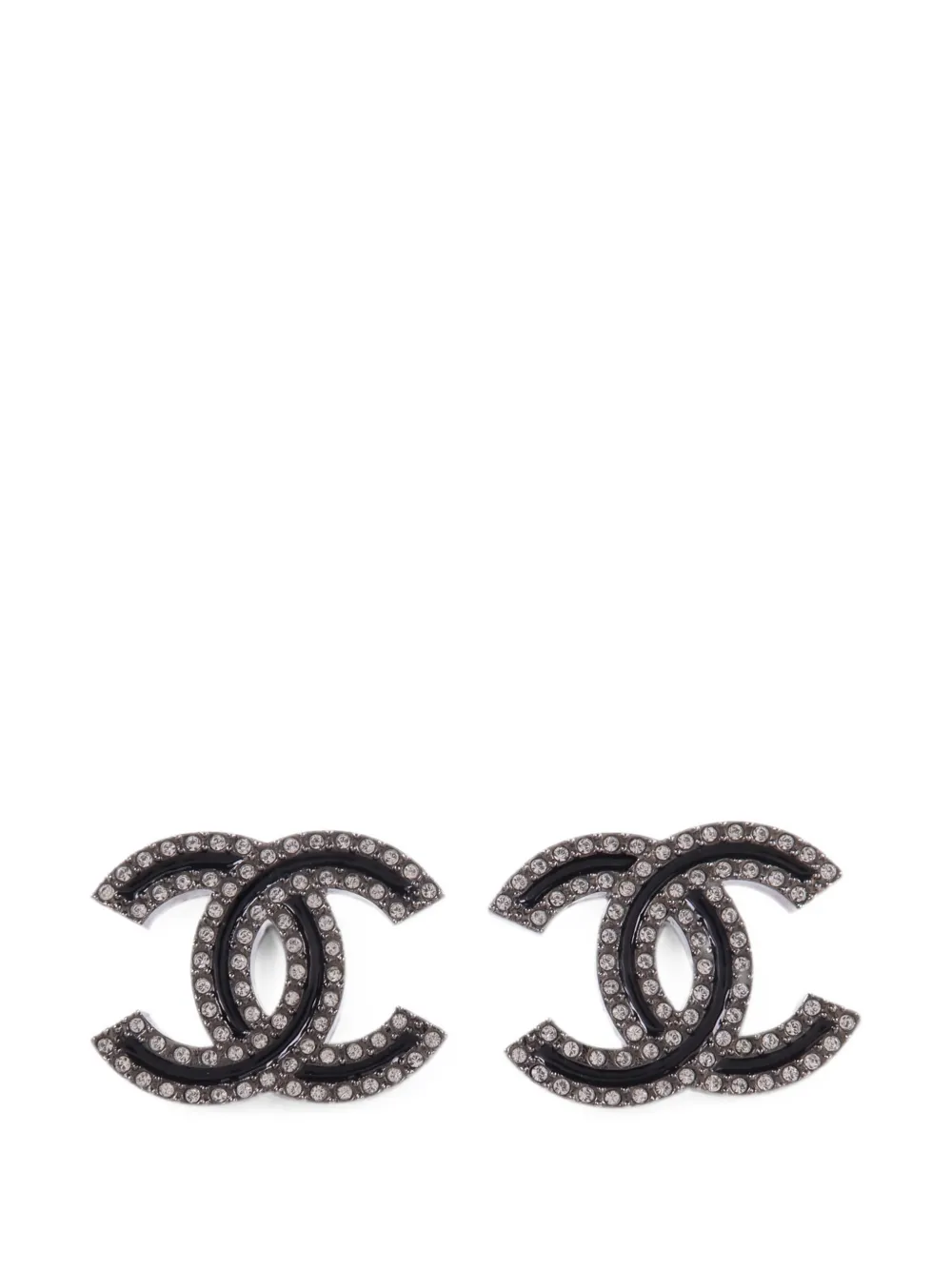 CHANEL Pre-Owned CC crystal-embellished earrings - Silver