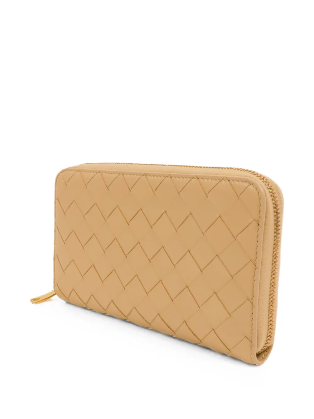 Bottega Veneta Pre-Owned Intrecciato portemonnee met rits Beige