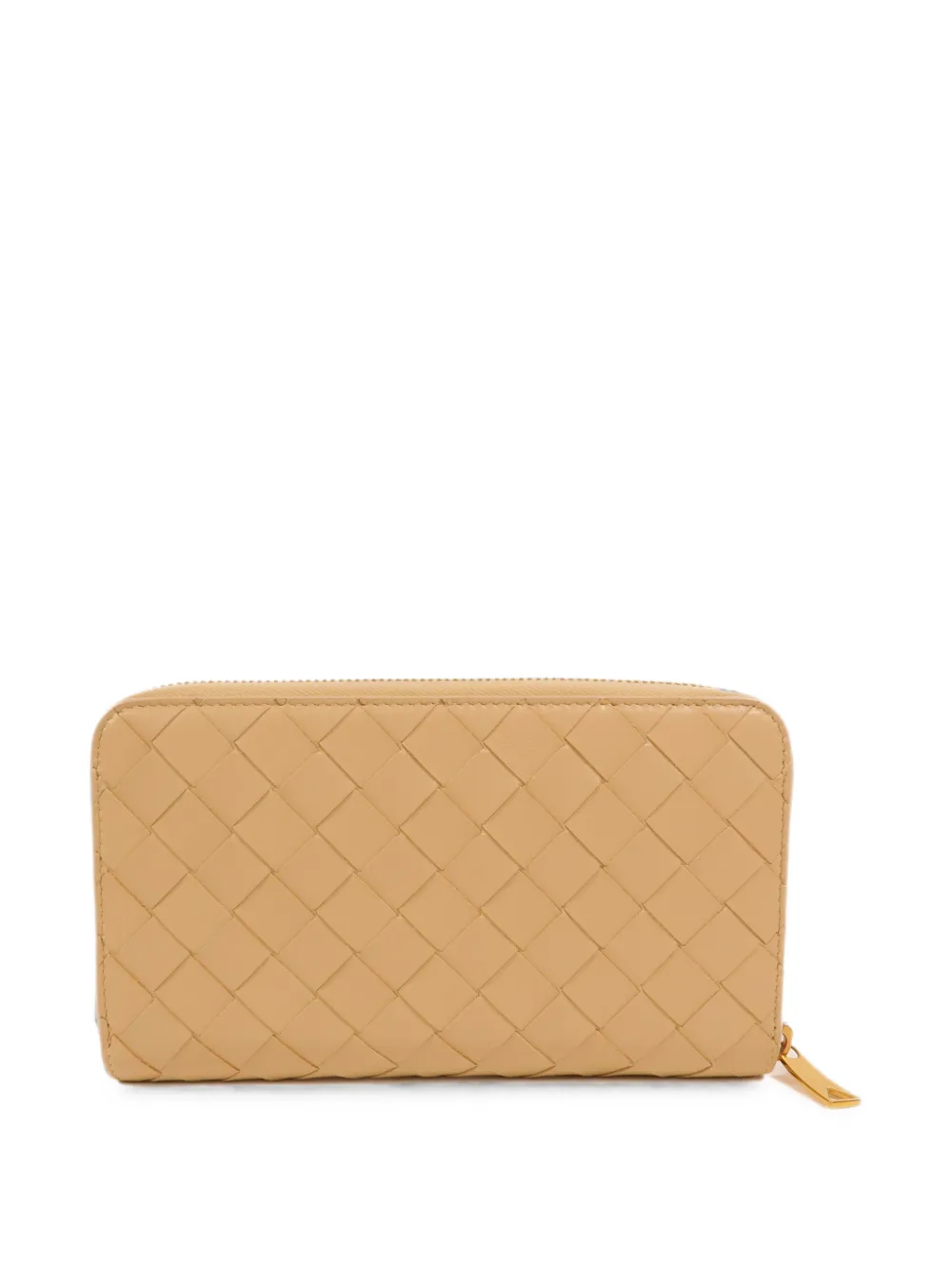 Bottega Veneta Pre-Owned Intrecciato portemonnee met rits Beige