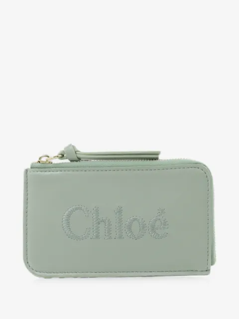 Chloé Vintage tarjetero de piel con logo bordado