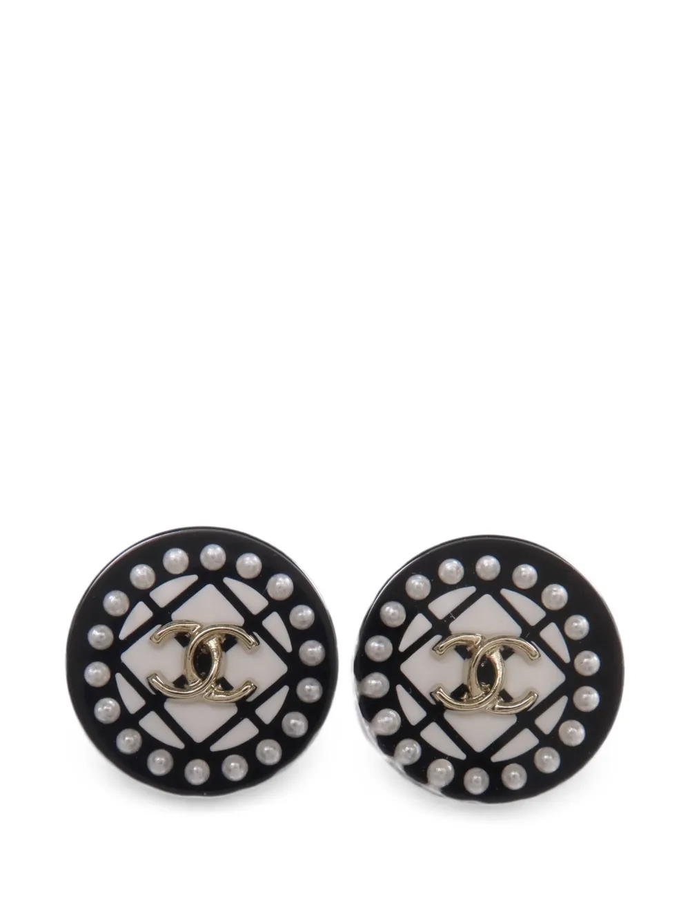 CHANEL Pre-Owned CC faux-pearl earrings - Black
