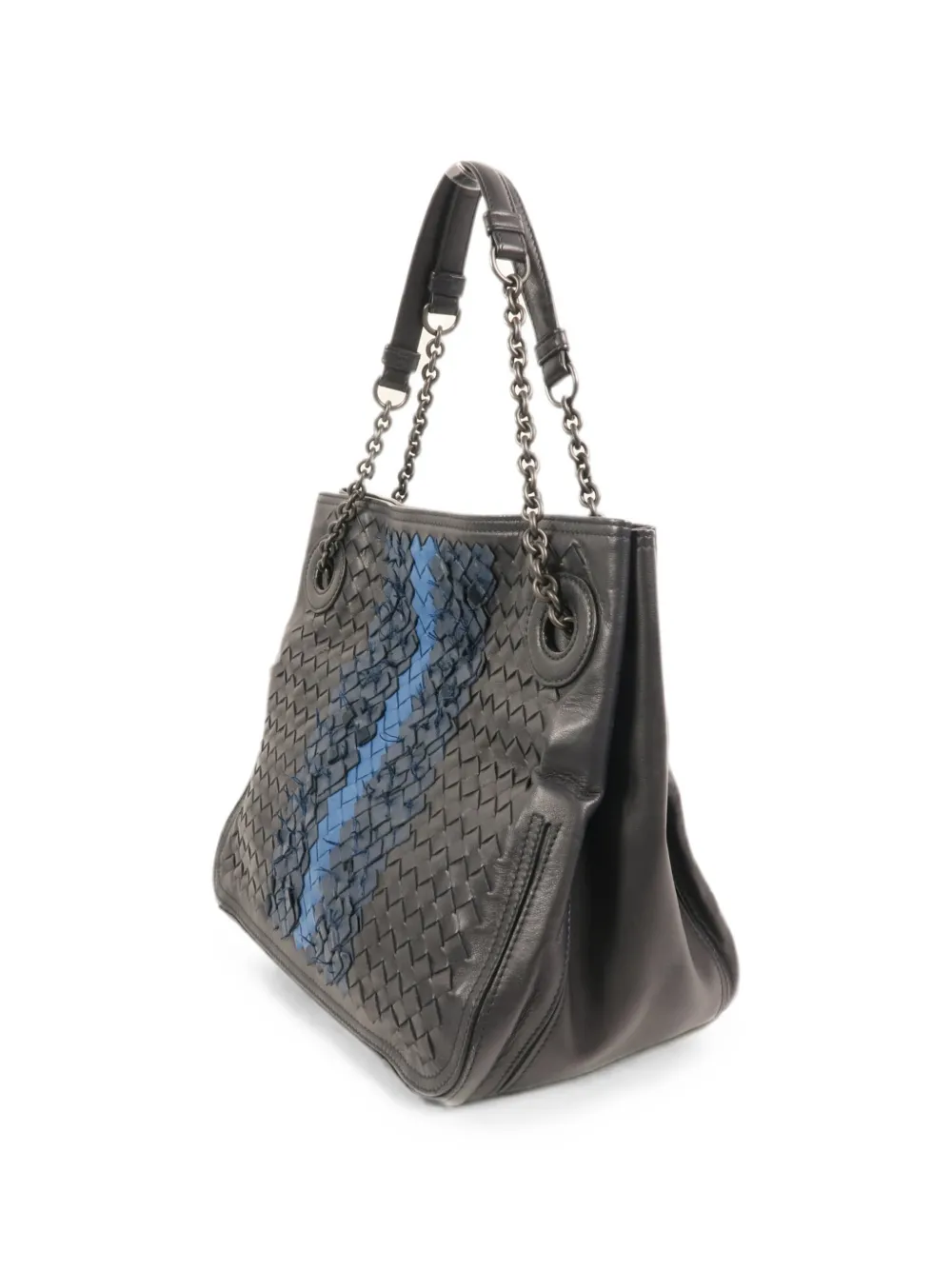 Bottega Veneta Pre-Owned Intrecciato leren schoudertas Zwart
