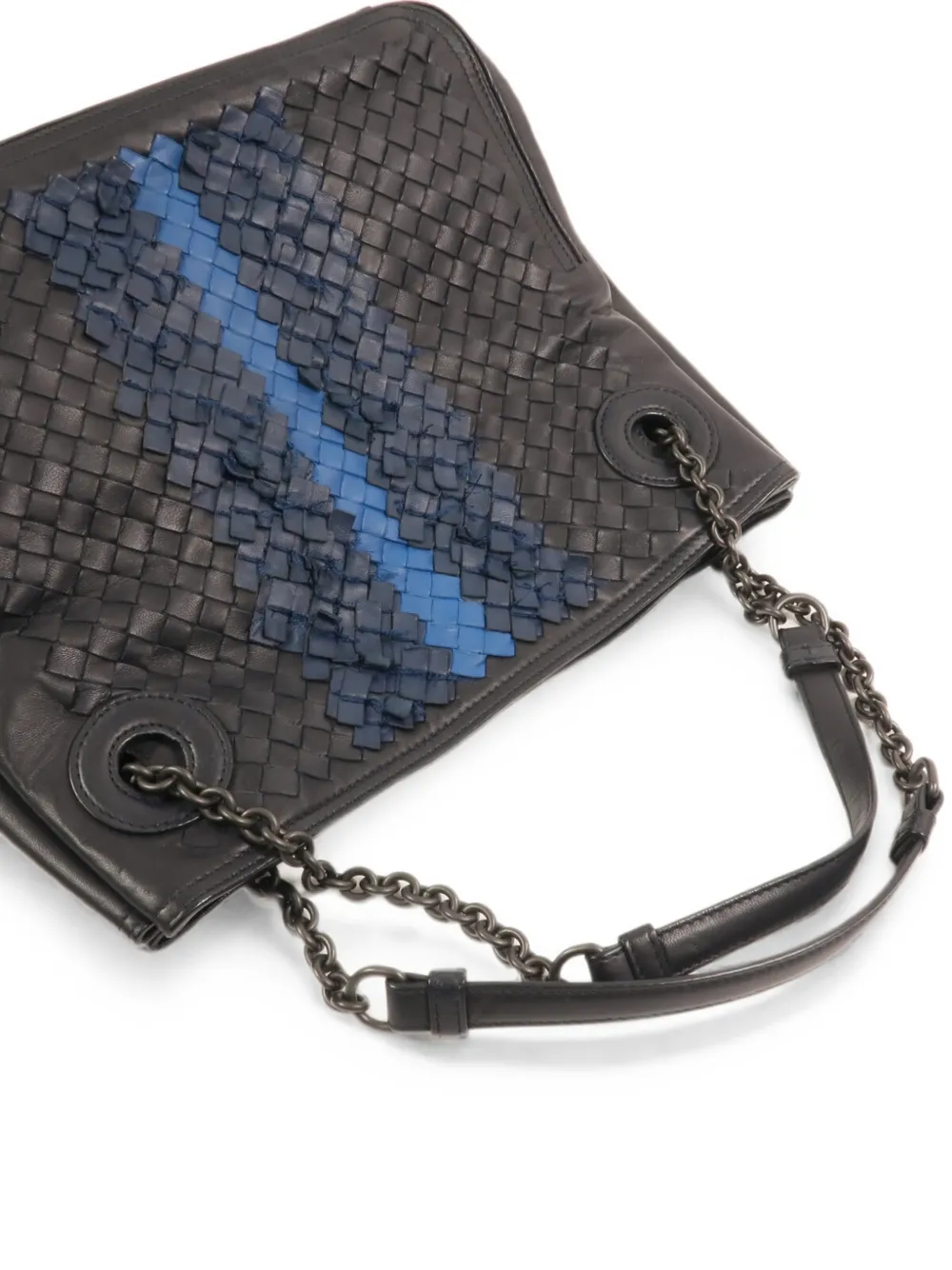 Bottega Veneta Pre-Owned Intrecciato leren schoudertas Zwart