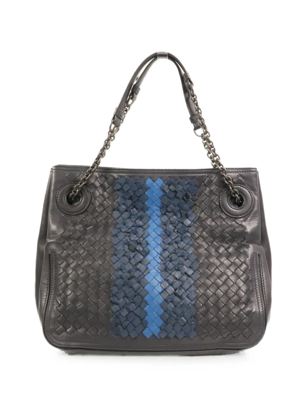 Bottega Veneta Pre-Owned Intrecciato leren schoudertas Zwart