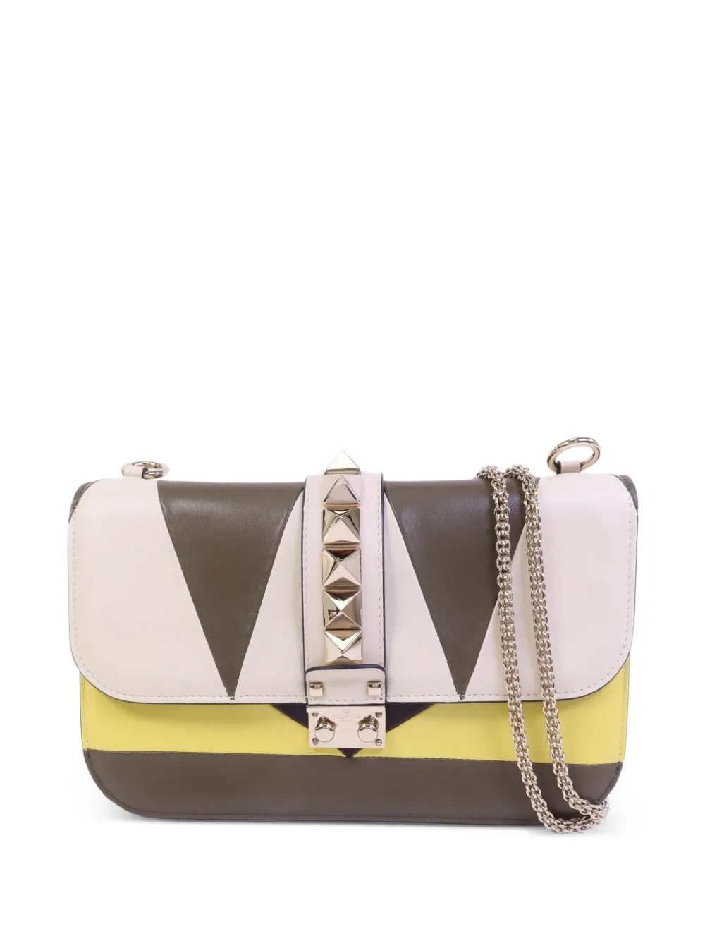 Valentino Garavani Pre-Owned Glam Lock chain shoulder bag - Giallo