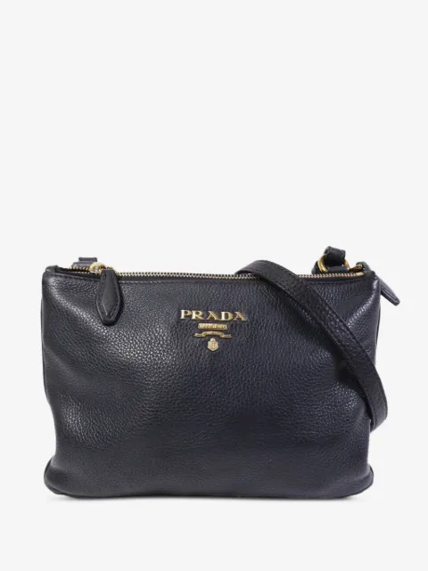 Prada Pre-Owned logo-appliqué leather shoulder bag