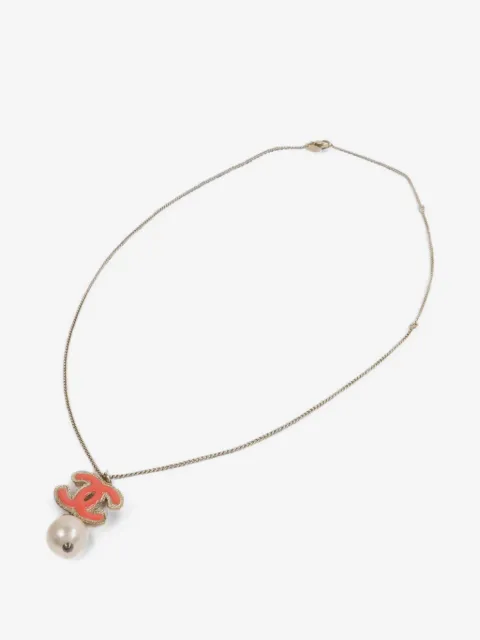 CHANEL Pre-Owned CC faux pearl necklace