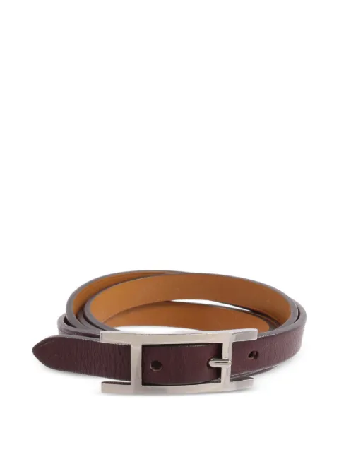Hermès Pre-Owned pulsera Behapi Double Tour de piel 2018
